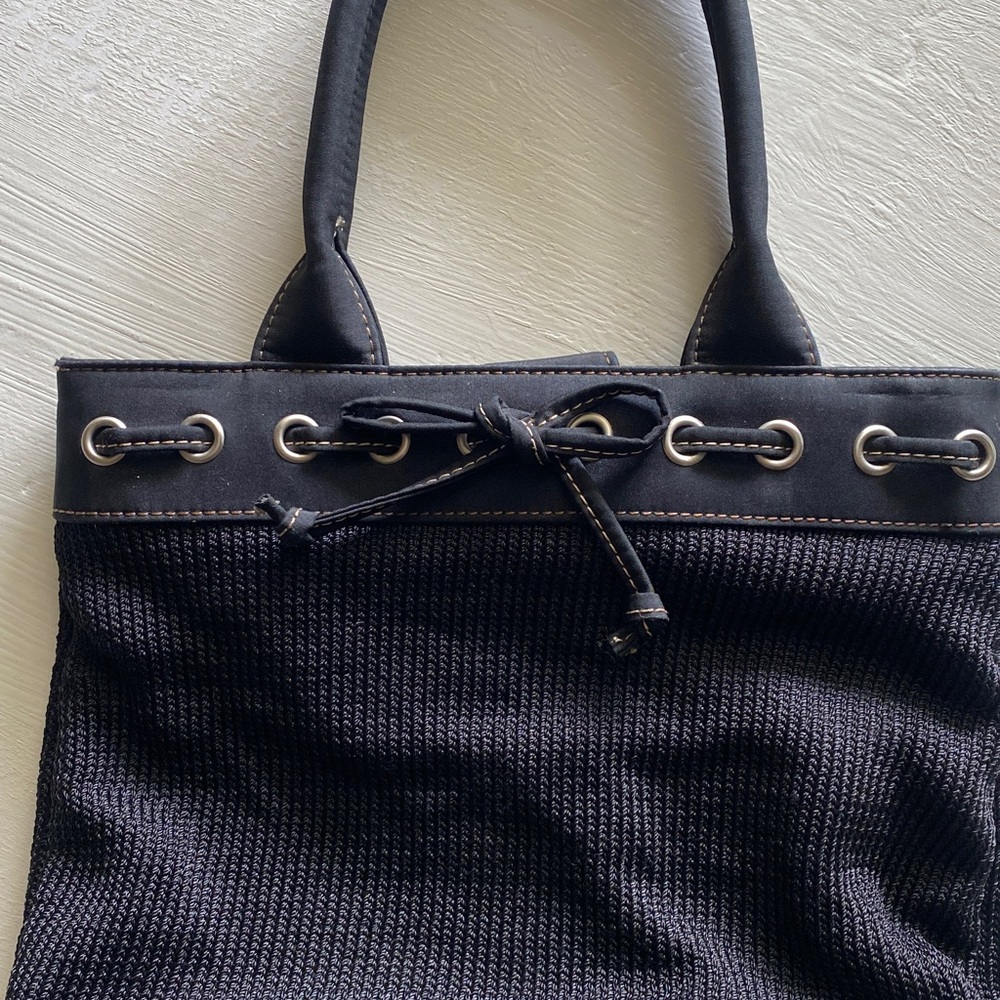 The Sak Black Knit Hand Bag with Silver Accent - Picture 10 of 10